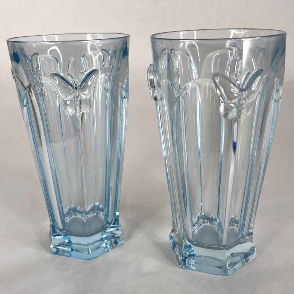 Lenox Butterfly Meadow Tumbler Highball Glass 6 1/2” Tall Drinking Glass Germany - Picture 2 of 7